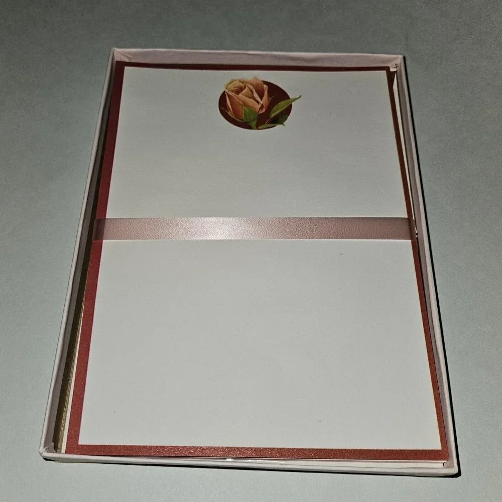 VTG American Greetings Rose Stationery Decorated Plain Sheets Envelopes Lot READ